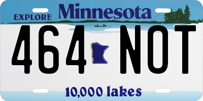 MN license plate 464NOT