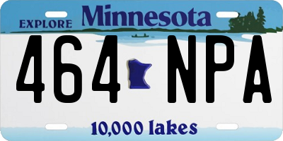 MN license plate 464NPA