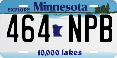 MN license plate 464NPB