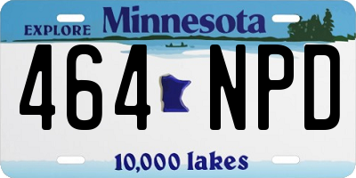 MN license plate 464NPD