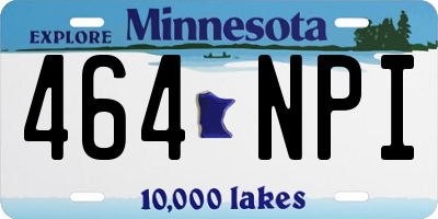 MN license plate 464NPI