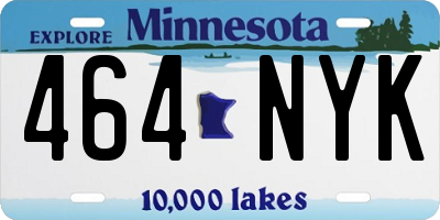 MN license plate 464NYK