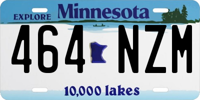 MN license plate 464NZM