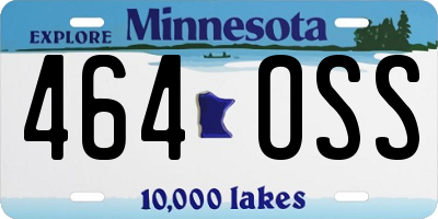 MN license plate 464OSS