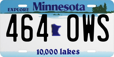 MN license plate 464OWS