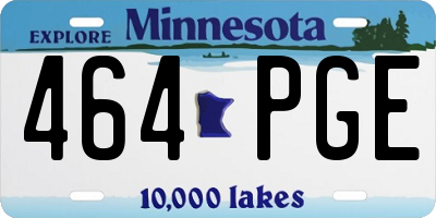 MN license plate 464PGE