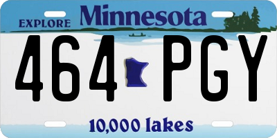 MN license plate 464PGY