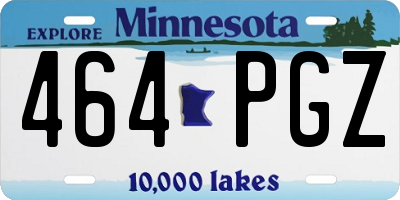 MN license plate 464PGZ