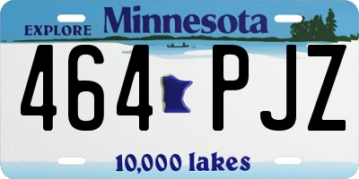MN license plate 464PJZ