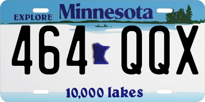 MN license plate 464QQX