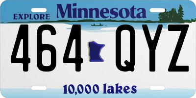 MN license plate 464QYZ