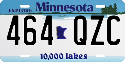 MN license plate 464QZC