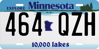 MN license plate 464QZH