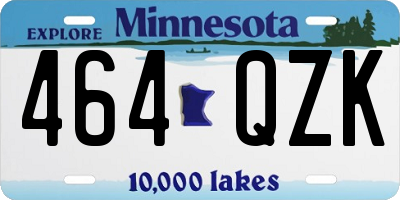 MN license plate 464QZK