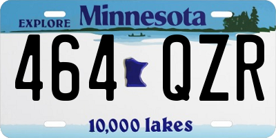 MN license plate 464QZR