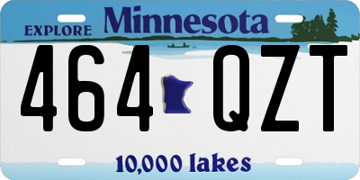 MN license plate 464QZT