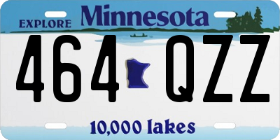 MN license plate 464QZZ