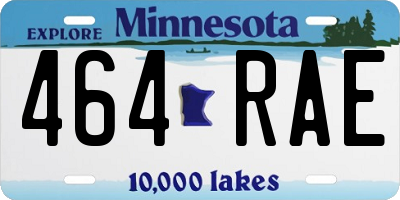 MN license plate 464RAE