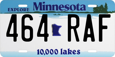 MN license plate 464RAF