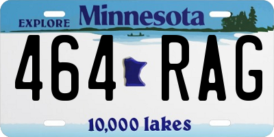 MN license plate 464RAG