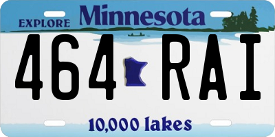 MN license plate 464RAI