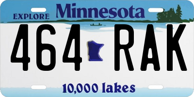MN license plate 464RAK