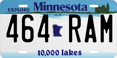 MN license plate 464RAM