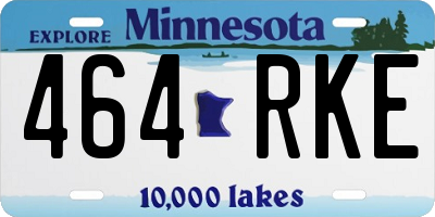 MN license plate 464RKE