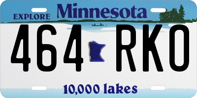 MN license plate 464RKO