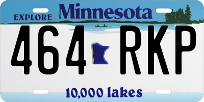 MN license plate 464RKP