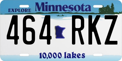 MN license plate 464RKZ