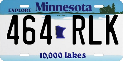 MN license plate 464RLK
