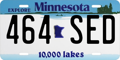 MN license plate 464SED