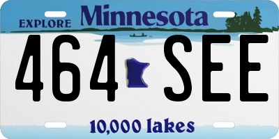 MN license plate 464SEE