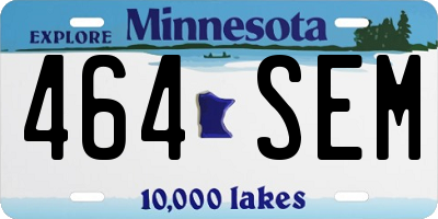 MN license plate 464SEM