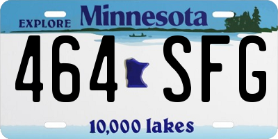 MN license plate 464SFG