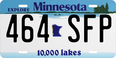 MN license plate 464SFP