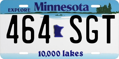 MN license plate 464SGT