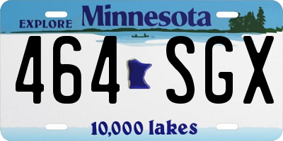 MN license plate 464SGX