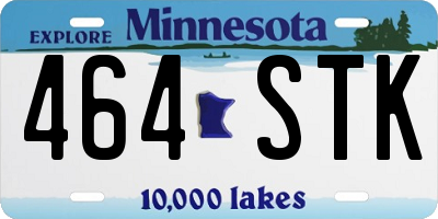 MN license plate 464STK
