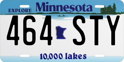 MN license plate 464STY
