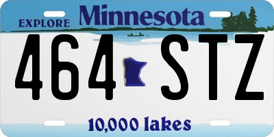 MN license plate 464STZ