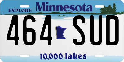 MN license plate 464SUD
