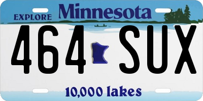 MN license plate 464SUX