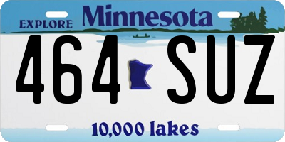 MN license plate 464SUZ