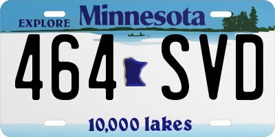MN license plate 464SVD