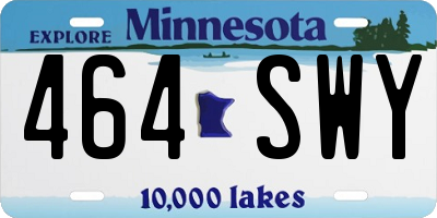 MN license plate 464SWY