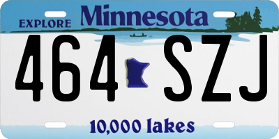 MN license plate 464SZJ