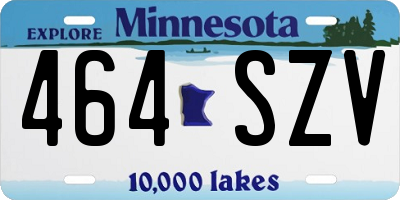 MN license plate 464SZV