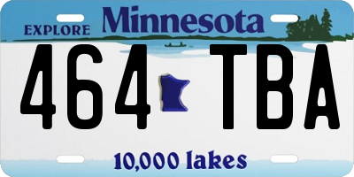 MN license plate 464TBA